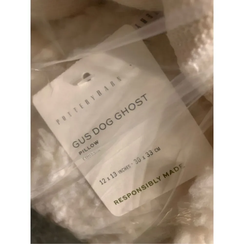 Pottery Barn Gus Doug The Dog Ghost Pillow Pumpkin Halloween Fall NEW IN HAND